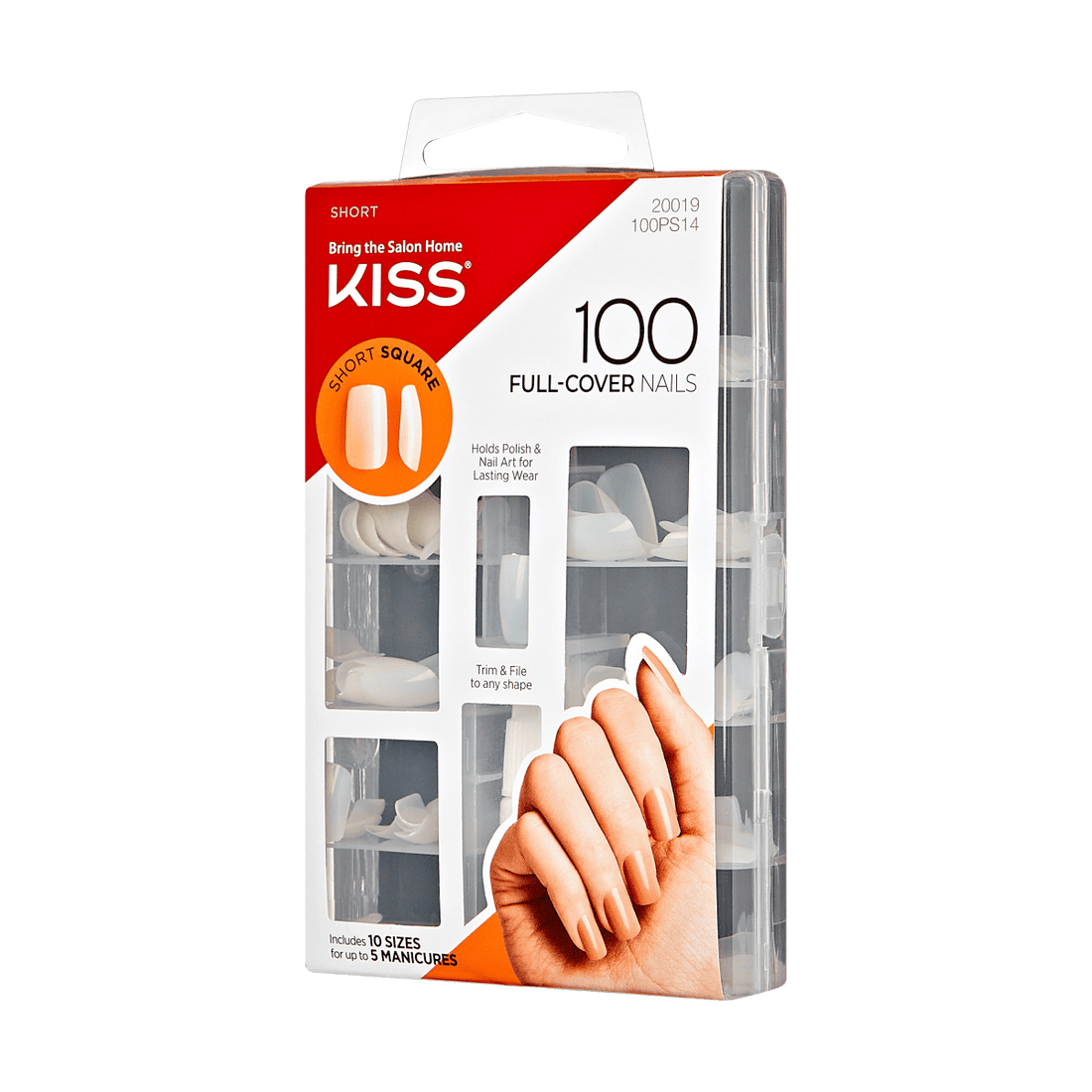 KISS 100 Full-Cover Nail Kit - Short Square