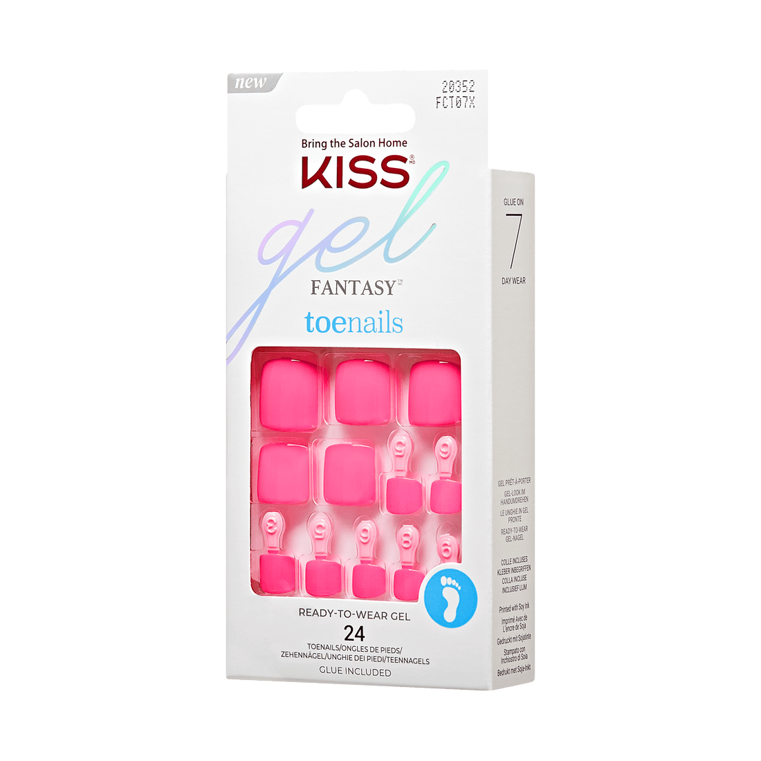 KISS Gel Fantasy Color Press On Glue Toenails - No Fear