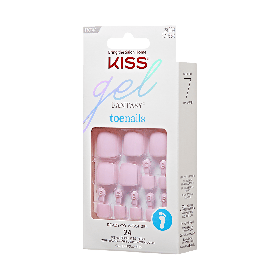 KISS Gel Fantasy Color Press On Glue Toenails - Get Loud