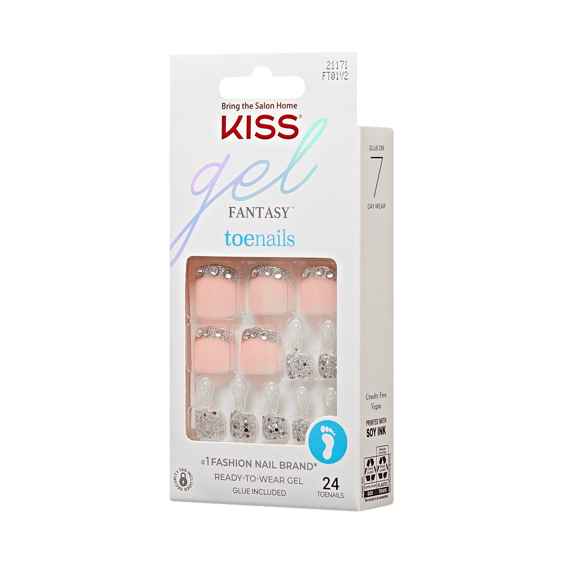 KISS Gel Fantasy Press On Glue Toenails - Aesthetic Care