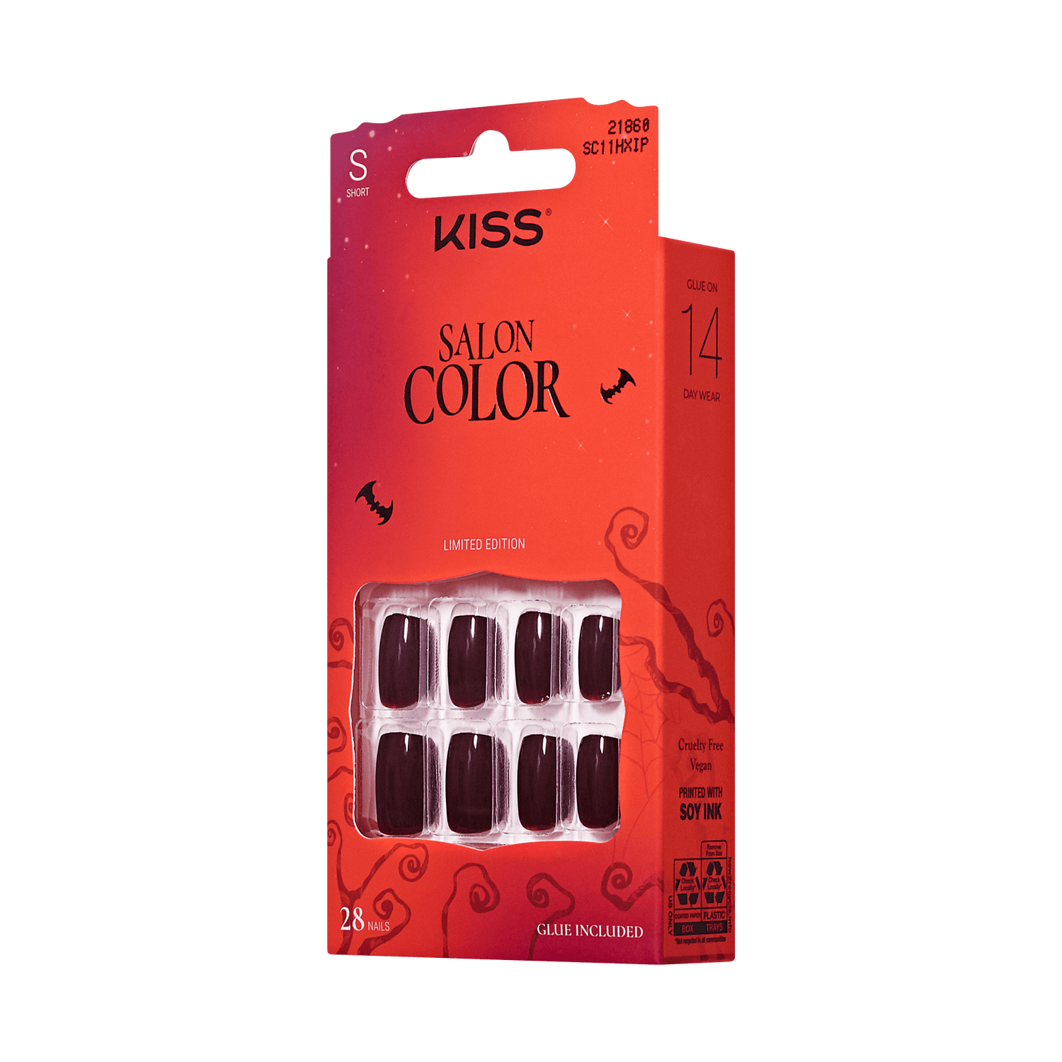 KISS Salon Color Press On Glue Nails - Keep Calm N Scare On