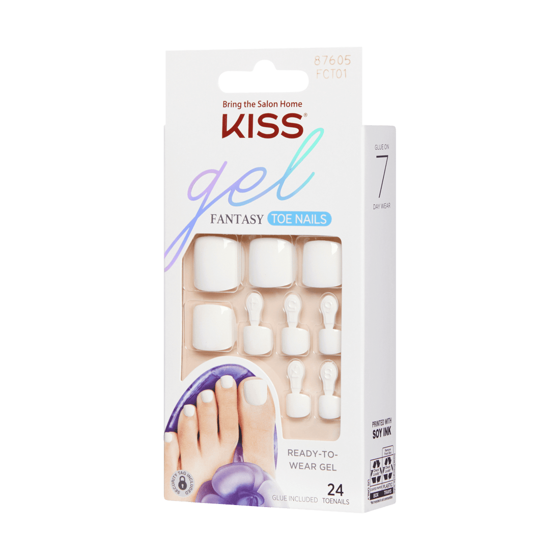 KISS Gel Fantasy Color Press On Glue Toenails - This is Classic