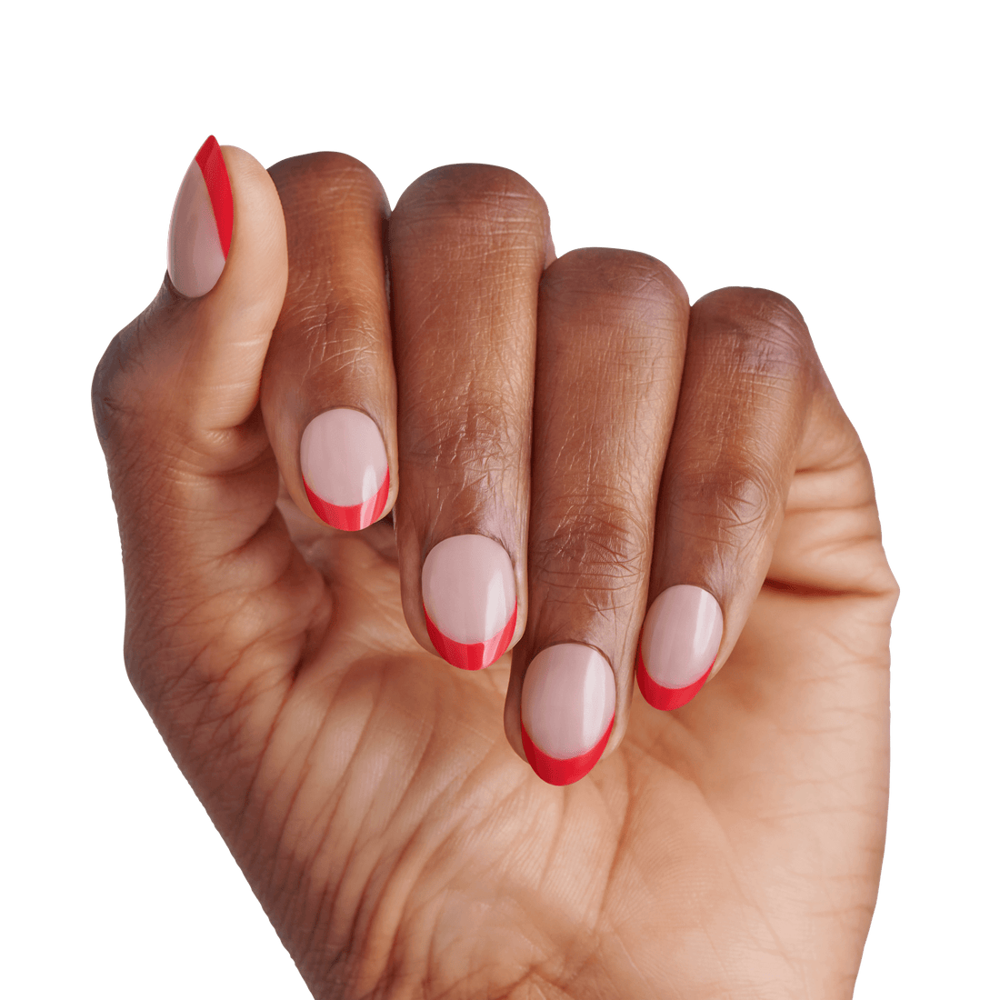 KISS Salon Acrylic French Color Press On Glue Nails - Sleek